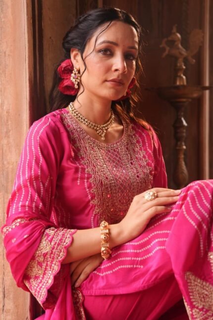 Red Suit Set with Dupatta